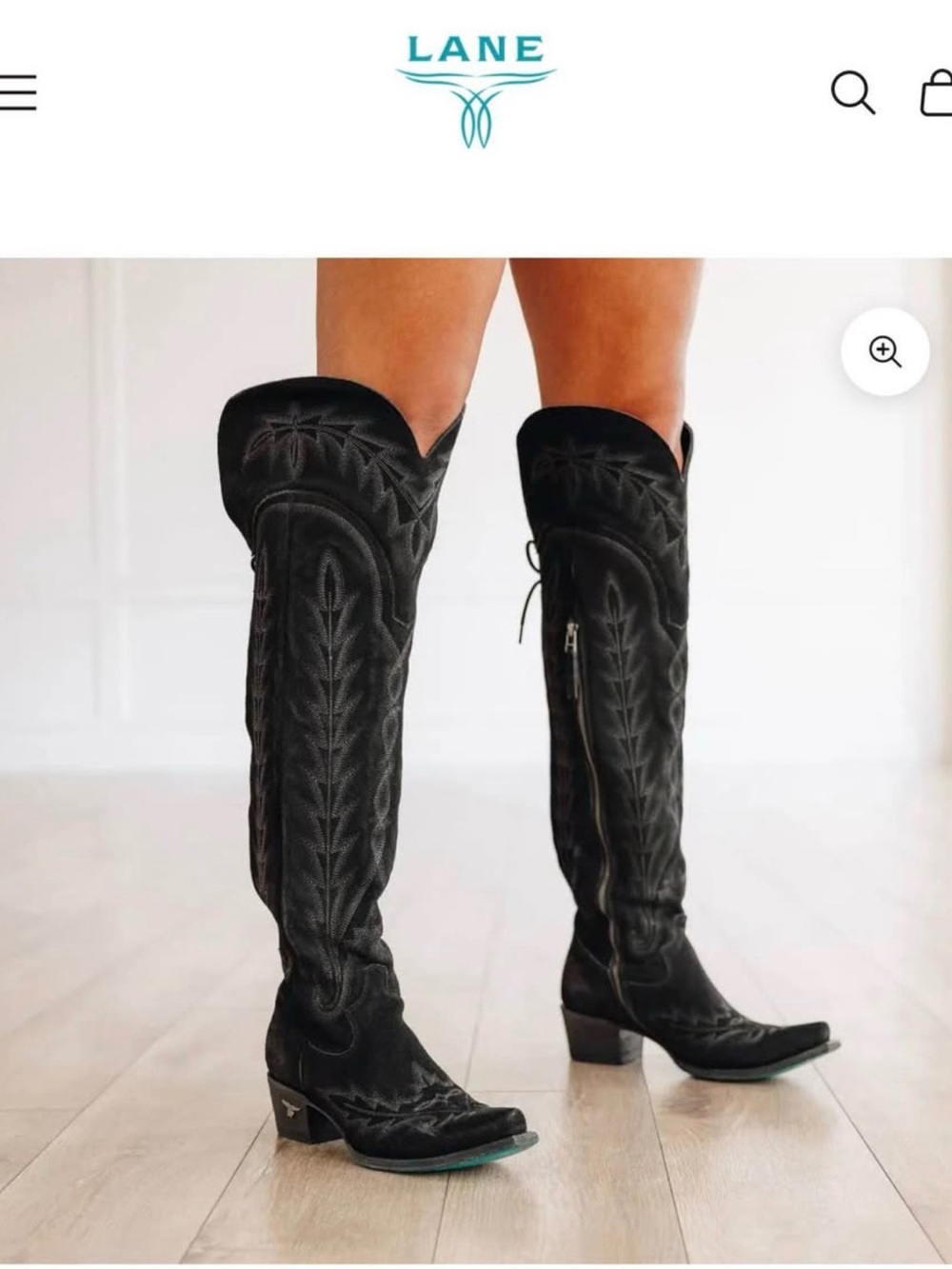 Black Suede Over-the-Knee Western Boots